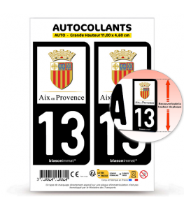 13 Aix-en-Provence - Ville II | Autocollant plaque immatriculation