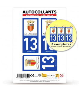 13 Aix-en-Provence - Ville II | Autocollant plaque immatriculation