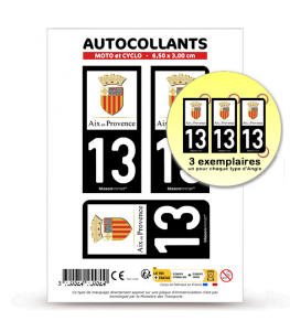 13 Aix-en-Provence - Ville II | Autocollant plaque immatriculation