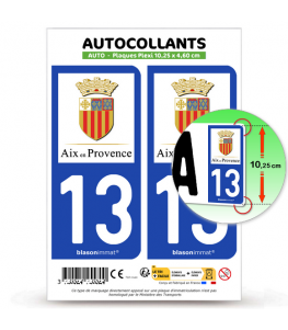 13 Aix-en-Provence - Ville II | Autocollant plaque immatriculation