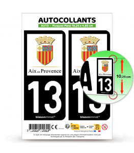 13 Aix-en-Provence - Ville II | Autocollant plaque immatriculation