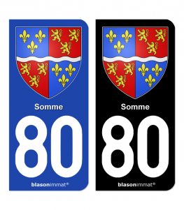 80 Somme - Armoiries | Autocollant plaque immatriculation