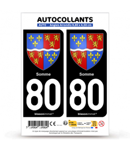 80 Somme - Armoiries | Autocollant plaque immatriculation