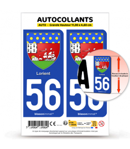 56 Lorient - Armoiries | Autocollant plaque immatriculation