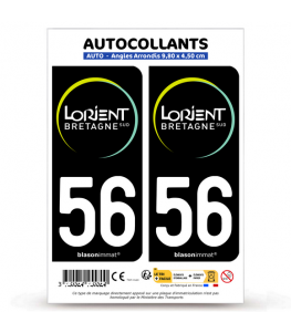 56 Lorient - Bretagne Sud | Autocollant plaque immatriculation