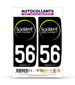 56 Lorient - Bretagne Sud | Autocollant plaque immatriculation