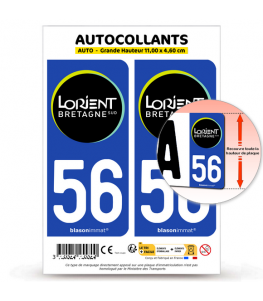 56 Lorient - Bretagne Sud | Autocollant plaque immatriculation