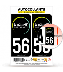 56 Lorient - Bretagne Sud | Autocollant plaque immatriculation