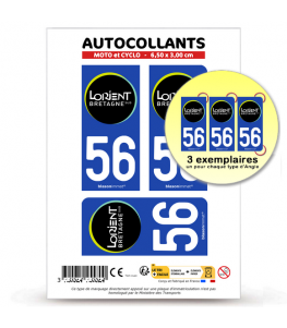 56 Lorient - Bretagne Sud | Autocollant plaque immatriculation