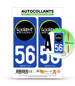 56 Lorient - Bretagne Sud | Autocollant plaque immatriculation