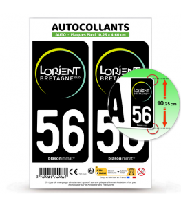 56 Lorient - Bretagne Sud | Autocollant plaque immatriculation