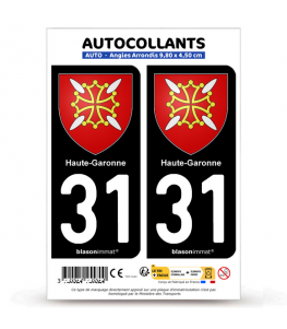 31 Haute-Garonne - Armoiries | Autocollant plaque immatriculation