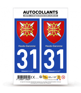 31 Haute-Garonne - Armoiries | Autocollant plaque immatriculation