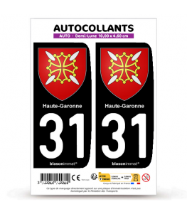 31 Haute-Garonne - Armoiries | Autocollant plaque immatriculation