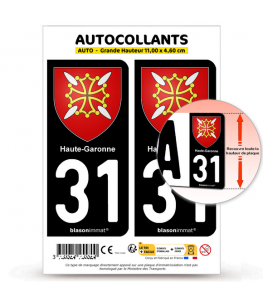 31 Haute-Garonne - Armoiries | Autocollant plaque immatriculation