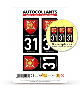 31 Haute-Garonne - Armoiries | Autocollant plaque immatriculation