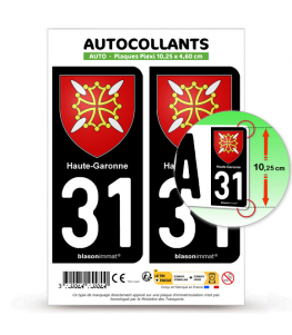 31 Haute-Garonne - Armoiries | Autocollant plaque immatriculation