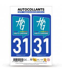 31 Haute-Garonne - Département | Autocollant plaque immatriculation