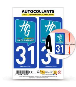 31 Haute-Garonne - Département | Autocollant plaque immatriculation