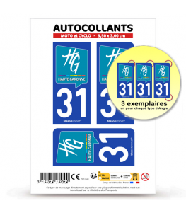 31 Haute-Garonne - Département | Autocollant plaque immatriculation