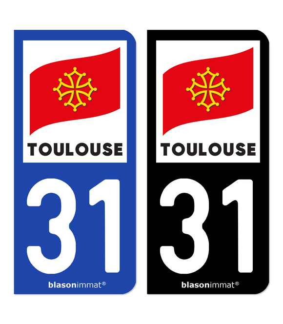 31 Toulouse - Ville | Autocollant plaque immatriculation