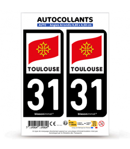 31 Toulouse - Ville | Autocollant plaque immatriculation