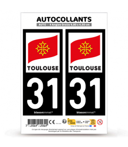 31 Toulouse - Ville | Autocollant plaque immatriculation