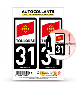 31 Toulouse - Ville | Autocollant plaque immatriculation