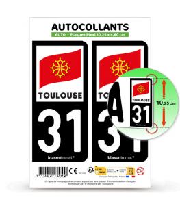 31 Toulouse - Ville | Autocollant plaque immatriculation