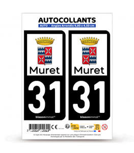 31 Muret - Ville | Autocollant plaque immatriculation