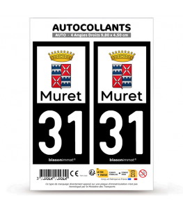 31 Muret - Ville | Autocollant plaque immatriculation