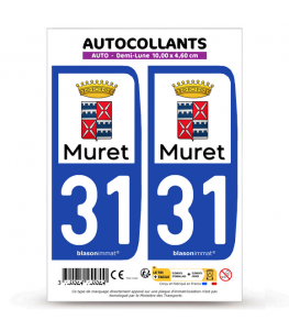 31 Muret - Ville | Autocollant plaque immatriculation