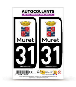 31 Muret - Ville | Autocollant plaque immatriculation