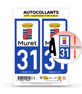 31 Muret - Ville | Autocollant plaque immatriculation