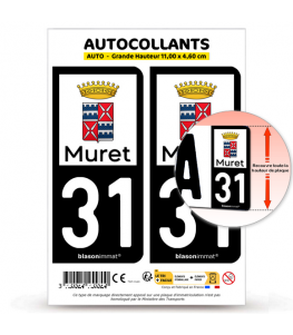 31 Muret - Ville | Autocollant plaque immatriculation