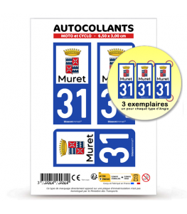 31 Muret - Ville | Autocollant plaque immatriculation