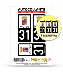 31 Muret - Ville | Autocollant plaque immatriculation