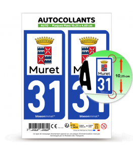 31 Muret - Ville | Autocollant plaque immatriculation