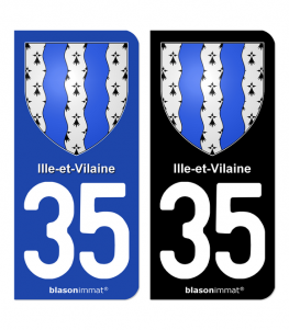 35 Ille-et-Vilaine - Armoiries | Autocollant plaque immatriculation