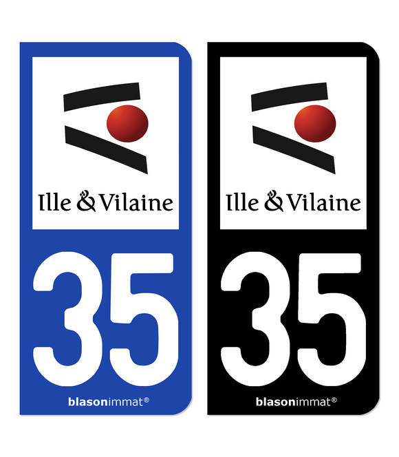 35 Ille-et-Vilaine - Département | Autocollant plaque immatriculation