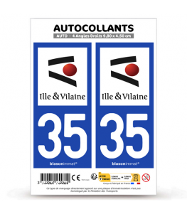 35 Ille-et-Vilaine - Département | Autocollant plaque immatriculation