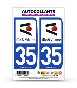 35 Ille-et-Vilaine - Département | Autocollant plaque immatriculation