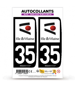 35 Ille-et-Vilaine - Département | Autocollant plaque immatriculation