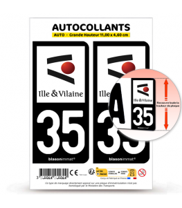 35 Ille-et-Vilaine - Département | Autocollant plaque immatriculation