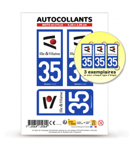 35 Ille-et-Vilaine - Département | Autocollant plaque immatriculation