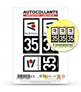 35 Ille-et-Vilaine - Département | Autocollant plaque immatriculation