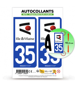 35 Ille-et-Vilaine - Département | Autocollant plaque immatriculation