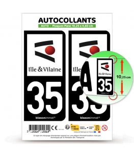 35 Ille-et-Vilaine - Département | Autocollant plaque immatriculation