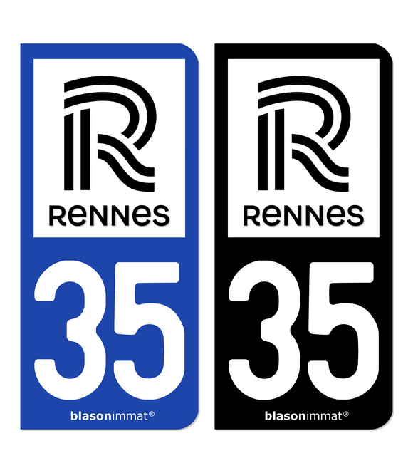 35 Rennes - Ville | Autocollant plaque immatriculation