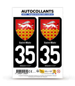 35 Saint-Malo - Armoiries | Autocollant plaque immatriculation